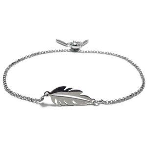 🎉NWT Full Circle Adjustable Slide Bead Box Chain Boho Feather Bracelet